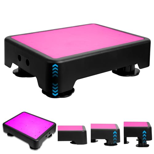 Adjustable Step Stool for Adults - Noctilucent Bed Step Stools, 600 LBS Capacity Non-Slip Safety Step Platform Indoor and Outdoor for Seniors and Adults, Wide Step Stools Elderly Assistance at Night
