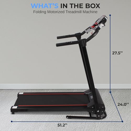 SereneLife Smart Digital Folding Exercise Machine - Electric Motorized Treadmill with Downloadable Sports App for Running & Walking - Pairs to Phones, Laptops, & Tablets via Bluetooth SLFTRD18.5