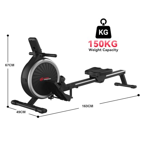 Magnetic Rowing Machine for Home, 16‑Level Magnetic Resistance Quiet Rower, 30dB Ultra‑Silent Foldable Row Machine, LCD Monitor Indoor Rower, Max 330 LBS for Small Apartment Home Gym