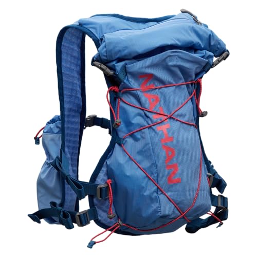 Nathan TrailMix Women's Running Vest/Hydration Pack. 12L (12 Liters) | 2L Bladder Included (2 liters). Zipper, Pockets. - style: Periwinkle/Estate Blue