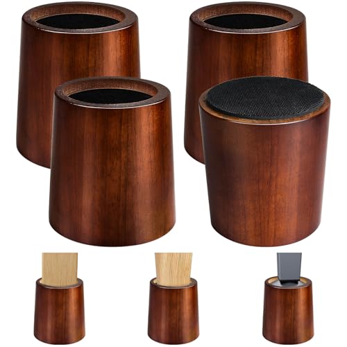 Bed Risers, 4 Inch Wooden Furniture Risers 4 Pack - size: 4 inch