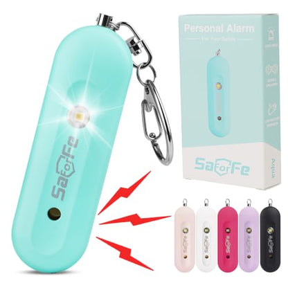 Personal Safety Alarm - Waterproof Rechargeable Security Alarm - 140dB Extra Loud Siren & Strobe Light - Self Defense Keychain - Gift for Women, Teenagers, College Girls, Seniors (Aqua) - color: New Aqua
