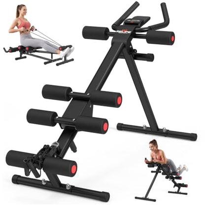 RELIFE REBUILD YOUR LIFE AB Workout Machine Adjustable Ab Trainer Machine - color: Black-1