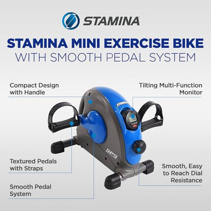 Stamina Exercise Bike with Smooth Pedal System - color: Blue