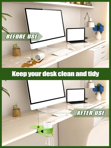 2PCS Clip on Cup Holder for Chair, Kalolary Desk Drink Holder Clamp, Green - color: 2PCS Green