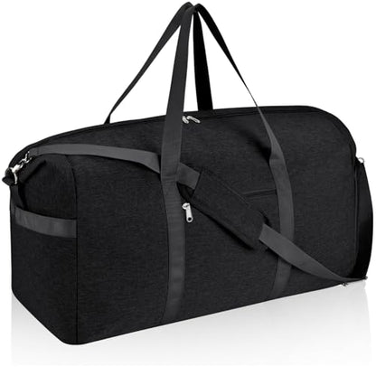 Carry On Luggage 22x14x9 Airline Approved, 65L Gym Duffle Bag for Travel - color: Black, size: 65L