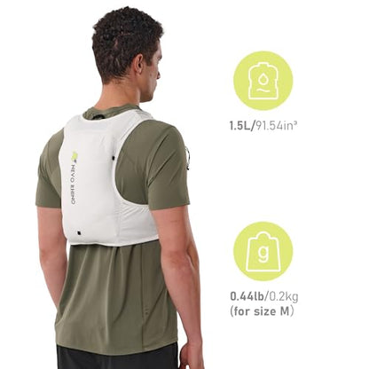 N NEVO RHINO Running Vest, Hyration Vest with 2 Pcs 500ML Soft Flasks - color: White, size: X-Large