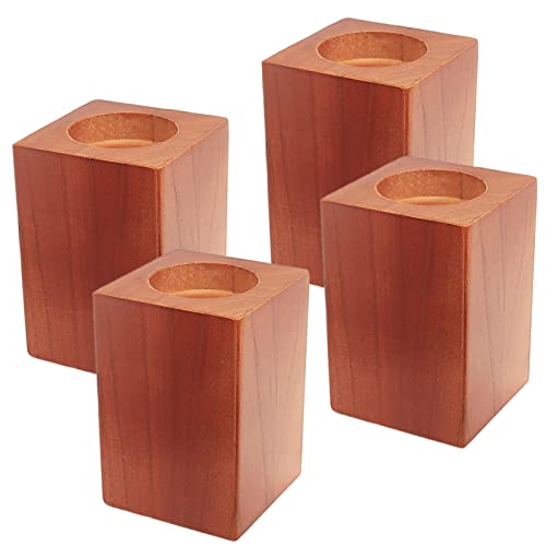 Wood Bed Risers, Furniture Risers-Heights 4.5 Inch Heavy Duty Risers Brown - color: Brown 4.5in
