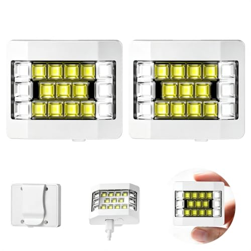 Running Light for Runners, Clip on Flashlight, Rechargeable LED Safety Light for Walking at Night, Portable EDC Flashlight, Small Work Light Warning Flashing Camping Hiking Gear (White-2) - color: WHITE-2