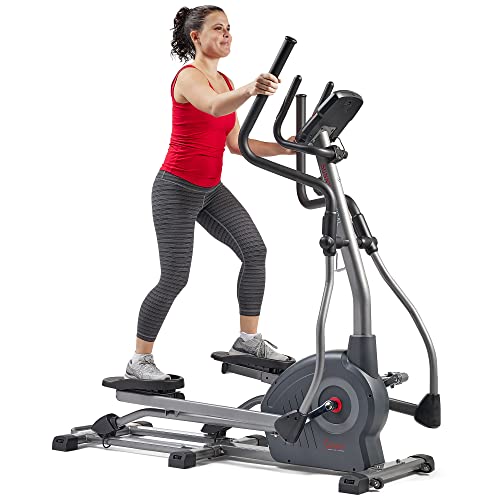 Sunny Health & Fitness Elliptical Exercise Machine with Long Stride Workout - color: Gray
