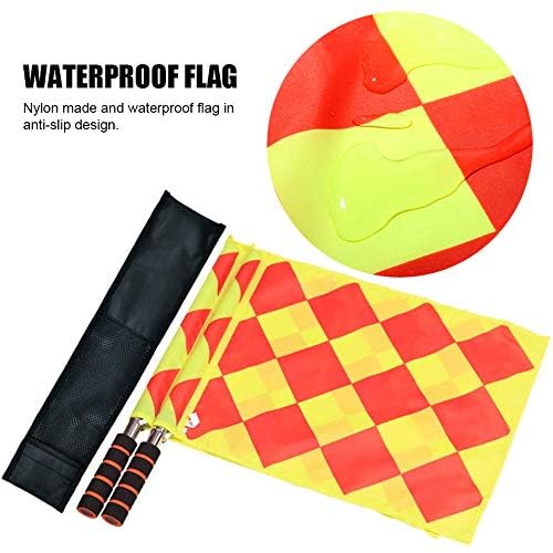 Football Soccer Linesman Referee Flags,Metal Pole Foam Handle with Carrying Tote (Soccer Referee Flags) - color: Soccer Referee Flags