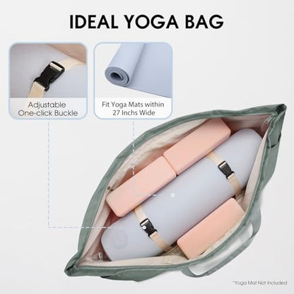 sportsnew Large Yoga Mat Bag Trolley Sleeve Gym Carrier Shoe Bag Wet Pocket - color: Greenish Grey