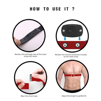 Comfortable Heart Rate Chest Replacement Strap for Polar H10 H9 Garmin Wahoo Coospo PowrLab Fitcent Magene MOOFIT IGPSPORT - color: Gray