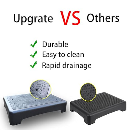 One Step Stool, Mobile Step Stool for Adults and Seniors, Indoor/Outdoor Non-Slip Platform Steps, Portable Stair Aid for Cars, Offices, Kitchens, Bathrooms, Bedrooms, Black