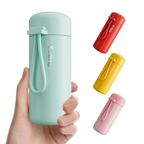 Exllena Mini Water Bottle 5oz, This is A EXTRA MINI Flask! Small Insulated Water Bottle for Hot&Cold Drinks, Water Bottle Purse with Carry Handle - 100% Leakproof Perfect for Travel...(Mint) - color: Mint, size: 5.1 Ounces