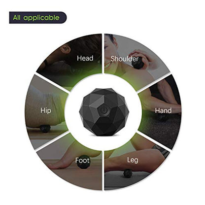 Electric Vibrating Massage Ball, 2-Speed Fitness Yoga Pilates Physical Therapy Massage Roller to Fight Sore Muscles,Washable Negative Ion Vibration Massages ball for Muscle Recovery,Myofascial Release