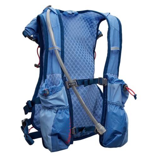 Nathan TrailMix Women's Running Vest/Hydration Pack. 12L (12 Liters) | 2L Bladder Included (2 liters). Zipper, Pockets. - style: Periwinkle/Estate Blue