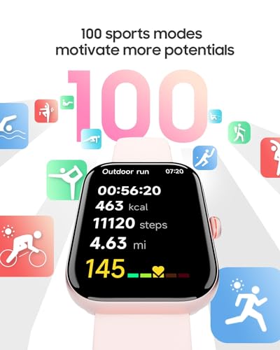 1.91" Smart Watch for Women with ALEXA, Fitness Watch for Android iOS Phone - color: Light Pink