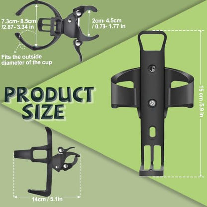 Scooter Cup Holder - Bike Bottle Holder 360 Degrees Rotation, Anti-Slip Fast Dismounting Accessories Cup/Bottle Drink Holder fit for Electric Scooter Wheelchair Electric Motorcycle, Black - color: Black