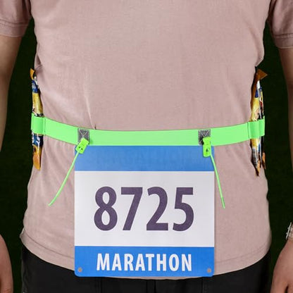 JOVITEC 2 Pack Race Number Belt with 6 Gel Loops, Yellow and Black - color: Yellow and Black