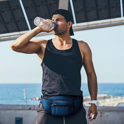 NOOLA Fanny Pack with Water Bottle Holder, Hiking Waist Bag for Men Women - color: Blue
