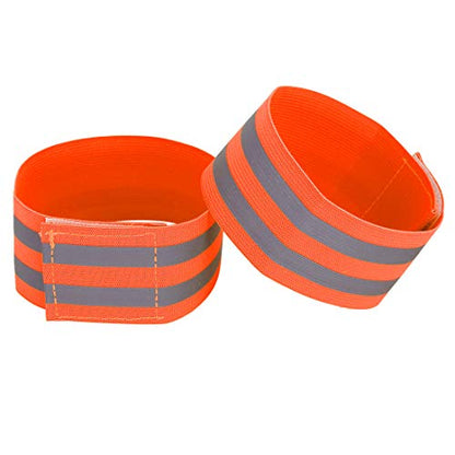 X AUTOHAUX 4pcs Reflective Bands for Arm High Visibility Night Cycling Riding Reflector Tape Straps Bracelet - color: Orange