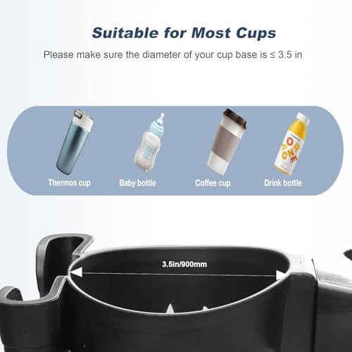 WHLICKS 2-in-1 Walker Cup Holder with Phone Holder，Fit for Wheelchair, Rollator, Scooter, Bike, Mobility, Camper, Stroller with Sturdy,Rotatable,Adjustable,Anti - Slip Clip - size: Patterns