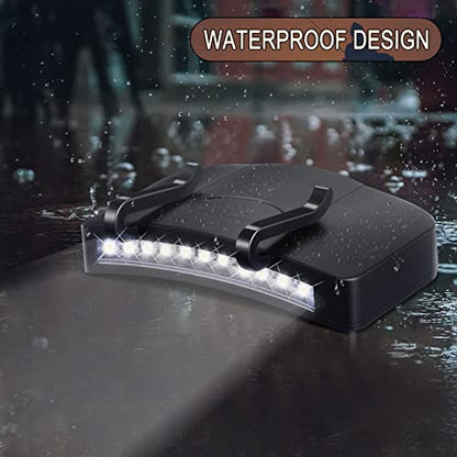 Hortsun 10 Pcs Light Clip 11 LED Cap Lights Clip on Hat Headlamp Battery Cap Brim Lamp Black Waterproof Ultra Bright Flashlight for Hunting Camping Fishing Hiking - style: Battery