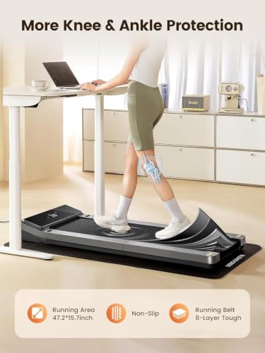 WalkingPad Foldable Walking Pad Treadmill, Walk and Jog, Under Desk - color: Gray