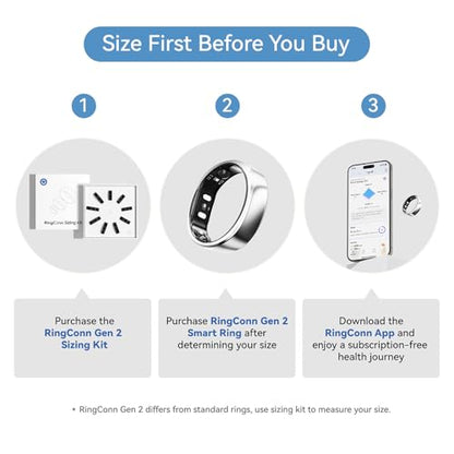 RingConn Gen 2 Smart Ring - Sleep Apnea Monitoring(Silver, Size 6) - color: Future Silver, size: 6