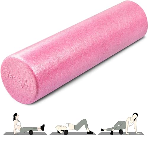 Yes4All High-Density EPP Round Back Roller Foam, Exercise Foam Roller for Yoga, & Pilates, Multiple Sizes and Colours, Fuschia Rose - 24 inches - color: Fuschia Rose, size: 24-inch (Pack of 1)
