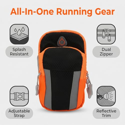 Sports Armband Running Arm Bag Waterproof Phone Holder for Outdoor Fitness and Jogging Black - color: black