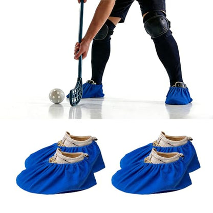 Slide Board Booties for Smooth Gliding (Reusable, Washable) Shoe Covers Compatible with All Fitness Hockey Slide Boards Slip Over Shoe Design - color: navy blue
