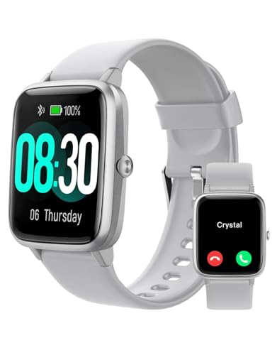 GRV Smart Watch for Men Women, Bluetooth Call, for iPhone Android Gray - color: Gray