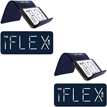 iFLEX Adjustable Cell Phone Stand & Tablet Stand for Work & Home – Flexible Phone Holder Perfect iPhone Stand for Video Calls & Holds Any Device – Non-Slip Grip, Strong & Durable (Dark Blue / 2-Pack)