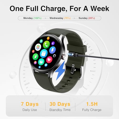 Smart Watch for Men Women, 105+ Sports Modes Fitness Tracker (Green) - color: Green