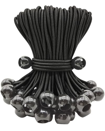 ABINLIN Ball Bungee Cords 6 Inch, 50 Pcs Bungee Cords with Balls, Black - size: Black 6 Inch 50Pcs, style: Bungee Balls