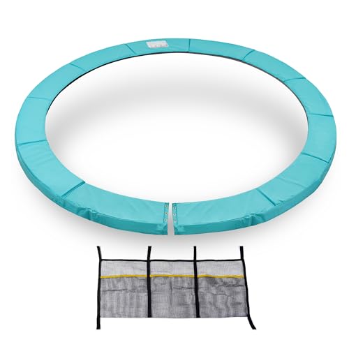Exacme Round Trampoline Spring Cover, 0.8 in Thick Replacement Safety Pad - color: Seafoam Green, size: 10 Foot
