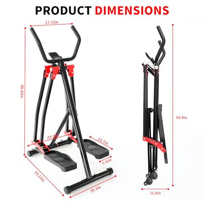 Air Walker Exercise Machine, HOWHAI Space Walker Elliptical Training for Home Gym, 30" inch Stride Low-Impact Compact Glider Steppers for Men and Women Full-Body Cardio & Leg Stretch
