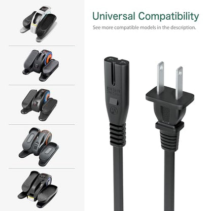 AC Power Cord Compatible with ANCHEER Under Desk Elliptical Machine, Leg Exercise Pro Machine Pedal Exerciser