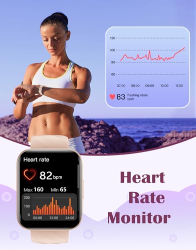 RUIMEN Smart Watches for Women, Bluetooth Calls, Fitness Tracker Pink - color: Pink