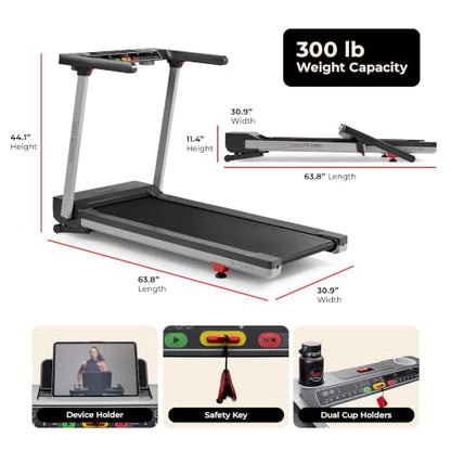 Sunny Health & Fitness Fully Assembled Auto Incline Treadmill for Home Gym