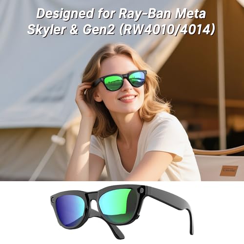 HIBLOKS Polarized Clip for RayBan Meta Skyler Gen 1/2 (RW4010/RW4014 52-20) - size: Black Frame - Silver+Grey