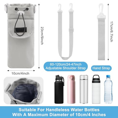 Water Bottle Holder with Strap Water Bottle Carrier with Adjustable Shoulder Handheld Strap Crossbody Water Bottle Bags Waterbottle Sling Bag Holder for Walking Hiking Camping Travelling Gym