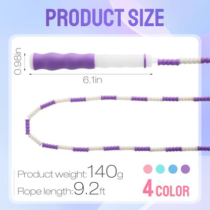 Yunsailing Jump Ropes, 9.2 Ft Adjustable Beaded Rope - color: Light Color
