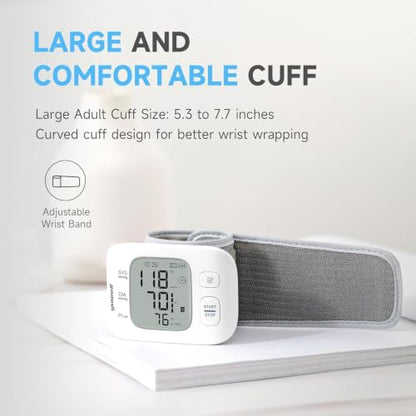 yuwell Wrist Blood Pressure Monitor | Clinical Accuracy, BP Machine for Home Use | Ultra Light Weight, Smart Inflation Blood Pressure Cuff, Large Display, 74 Readings, Rechargeable - style: YE8800CR