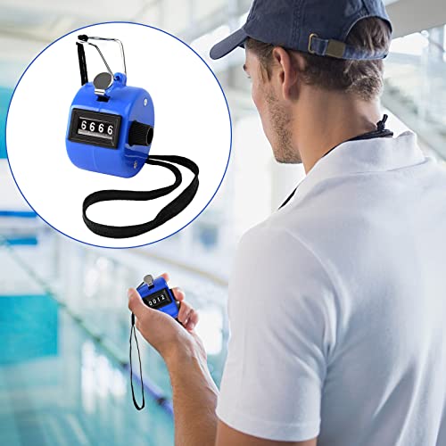 PETKNOWS 5Pcs Handheld Tally Clicker Counter 4 Digital Number for Sports - color: Red & Black & Yellow & Green & Blue