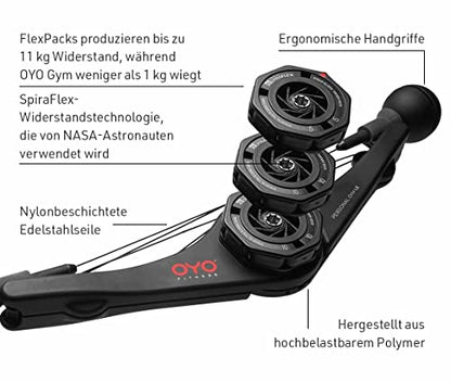 OYO Personal Gym - Full Body Portable Gym: Home, Office or Travel - NASA SpiraFlex Resistance Technology