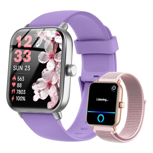 Smart Watch for Women/Men, Bluetooth Calling, Alexa built-in, iOS Android - color: Light Purple