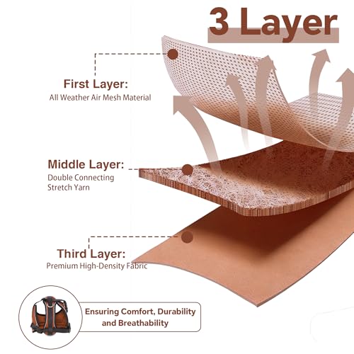 AIITLE No-Pull Dog Harness Reflective Mesh Vest Adjustable, Brown L - color: Brown, size: L